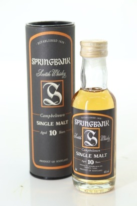 (1) Springbank 10 Year Old Single Malt Scotch Whisky Miniature, Campbeltown, 50ml, 46% ABV, Circa. 2000's (GB)