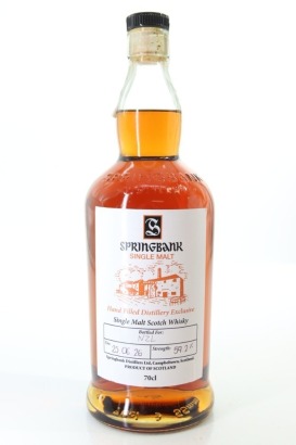 (1) Springbank Hand Filled Distillery Exclusive Single Malt Scotch Whisky, Campbeltown, 59.2% ABV