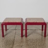 A Pair of Pink Marble Side Tables