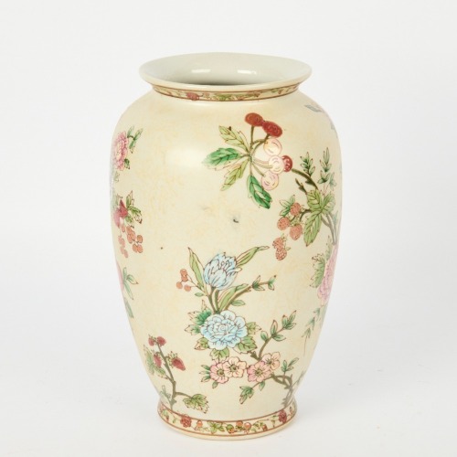 A Chinese Polychrome Floral Vase