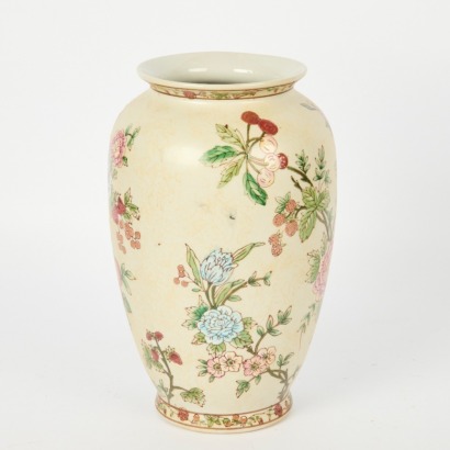 A Chinese Polychrome Floral Vase