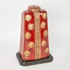 A Chinese Red Glazed Lamp Base with Fu Character