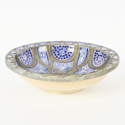 A Mid to Late 20 Century Turkish Blue and White Dish