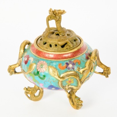 A Chinese Bronze Cloisonn&radic;&copy; Censer, Xuande Mark
