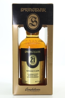 (1) Springbank Single Cask Cask Strength 21 Year Old 2016 Edition Single Malt Scotch Whisky, Campbeltown, 49.2% ABV (GB)