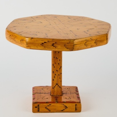 A Folk/Prison Art Matchstick Pedestal