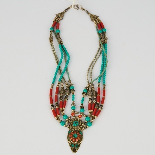 A Handmade German Silver Tribal Necklace