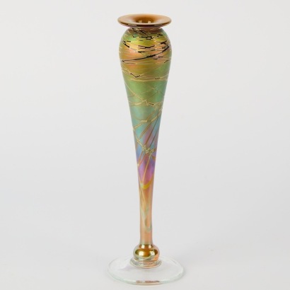 A Craig Zweifel Iridescent Art Glass Vase