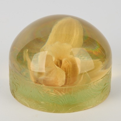 A Vintage Orchid in Resin Paperweight