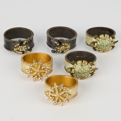 A Set of Six Handmade Napkin Rings