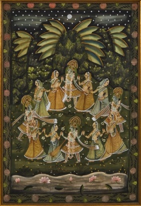 An Indian Miniature Figural Painting on Silk