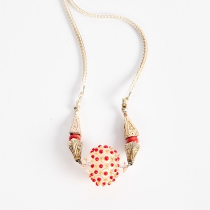 A Vintage Artisan Lampwork Glass Bead Necklace
