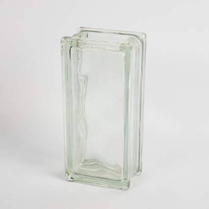 A Vintage West German Slim Glass Block Vase