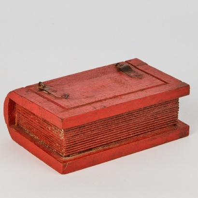 A Vintage Wooden Book Trinket Box