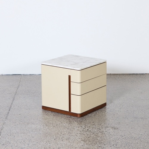 A Fidelio Leather Side Table Designed by Roberto Lazzeroni for Poltrona Frau