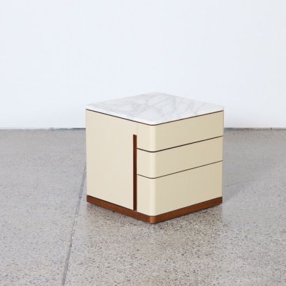 A Fidelio Leather Side Table Designed by Roberto Lazzeroni for Poltrona Frau