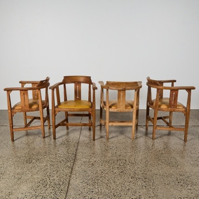 A Set of Four Edwardian Arts and Crafts Tub Chairs