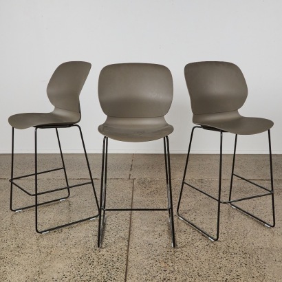 A Trio of Maari Bar Stools Designed by Patricia Urquiola for Haworth