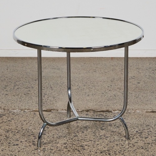 A Mid-Century Mirror-Top Side Table