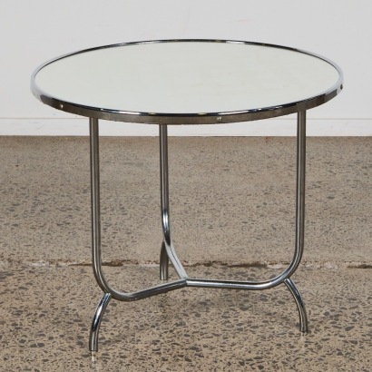 A Mid-Century Mirror-Top Side Table