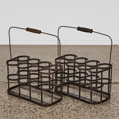 A Pair of Rustic Wine Bottle Holders