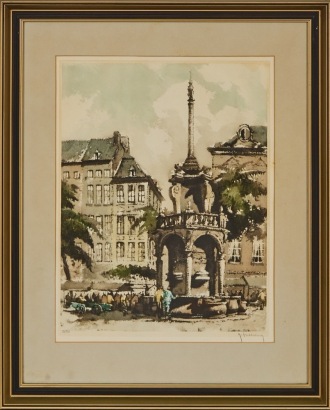 A Roger Hemmelinck Numbered Print 66/300, Titled 'Le Perron - Belgium'