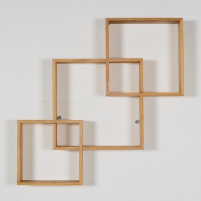 A Geometric Wooden Wall-Hung Shelf