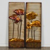 A Pair of Metal Wall Panels with Copper Tree Motif