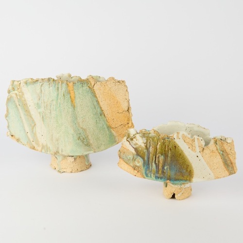 A Pair of Graduated Organic Vases by Grancy Fu