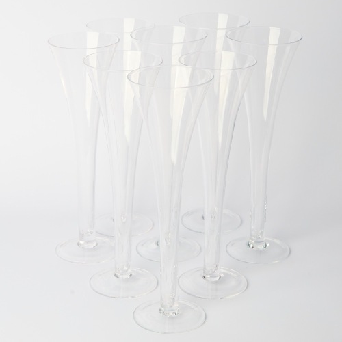 A set of eight Hollow stemmed Champagne Flutes