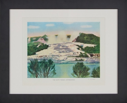 A Print from the Booklet of Pre Eruption Photos: The pink and white terraces, Rotomahana