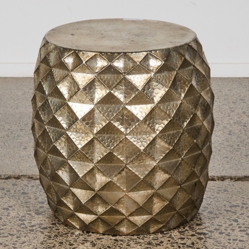 An Aged Brass Side Table
