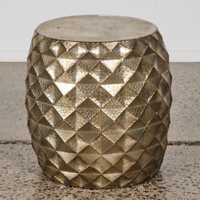 An Aged Brass Side Table