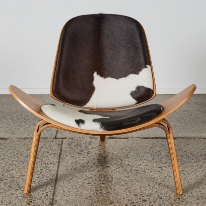 A Cowhide CH07 Style Occasional Chair