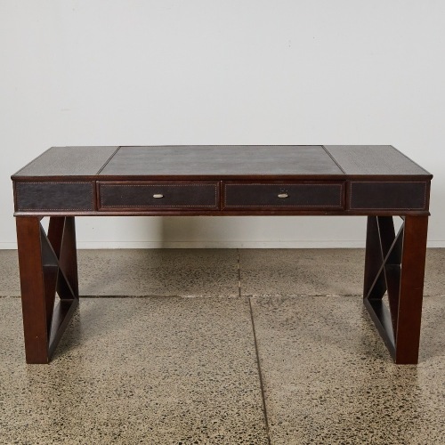 A Berkley Leather Trimmed Executive Desk