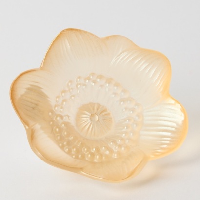 A Lalique France Anemone Frosted Crystal Flower