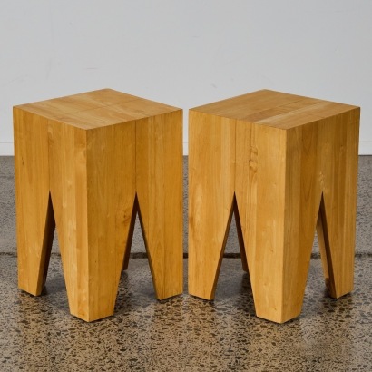 A Pair of Modernist Side Tables in the style of Philipp Manzier
