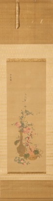A Chinese Floral Painting on Silk