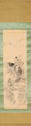 A Chinese Ink Painting of Carp