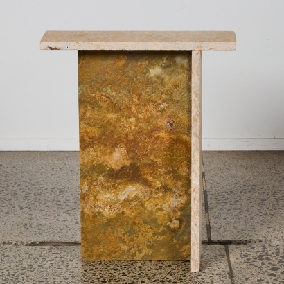 An Oxmonts Travertine Peacock Sidetable