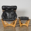 An Black Leather Luna Chair by Odd Knutsen for IMG Norway - 3