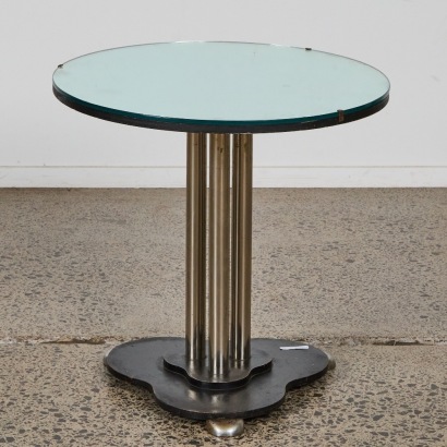 An Art Deco Chrome and Mirror Top Side Table
