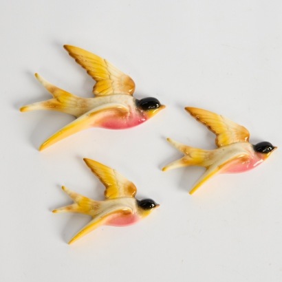 A Trio of Vintage Coral Craft NZ Bird Wall Hangings