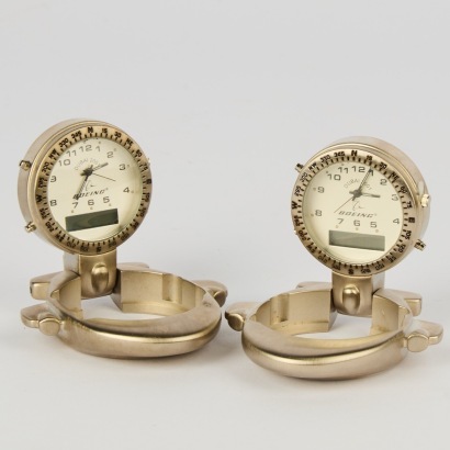 A Pair of Boeing Aerotime Dubai Airshow 2001 Travel Clocks