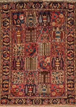 A Vintage Hand-Knotted Bakhtiari Rug