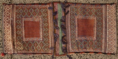 A Vintage Hand Knotted Persian Double Saddle Bag
