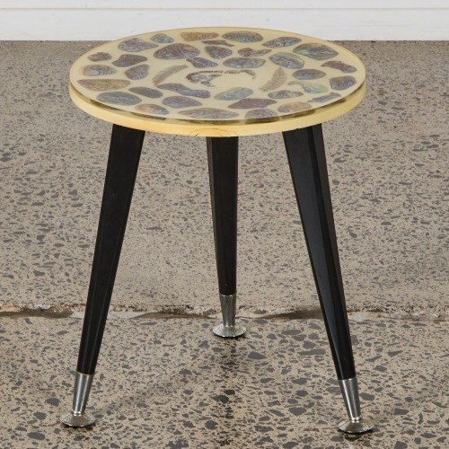 A Mid-Century Side Table with NZ Rimu Inlay