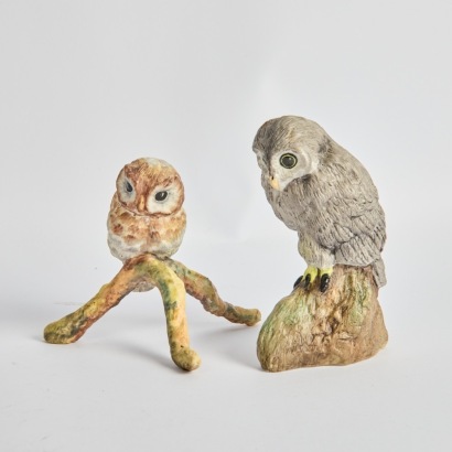 A Pair of Hereford New Zealand Owl Figures