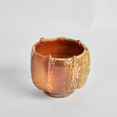 A Duncan Shearer Cutsided Anagama-Fired Yunomi