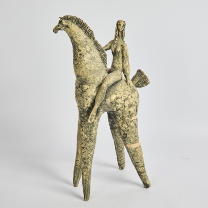 A Fine Studio Pottery Figure on a Horse